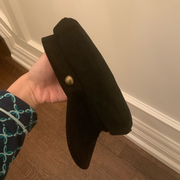 LACK OF COLOUR Lola Black Suede Conductor Cap Women’s LIKE NEW Worn 1X One Size - Picture 11 of 16